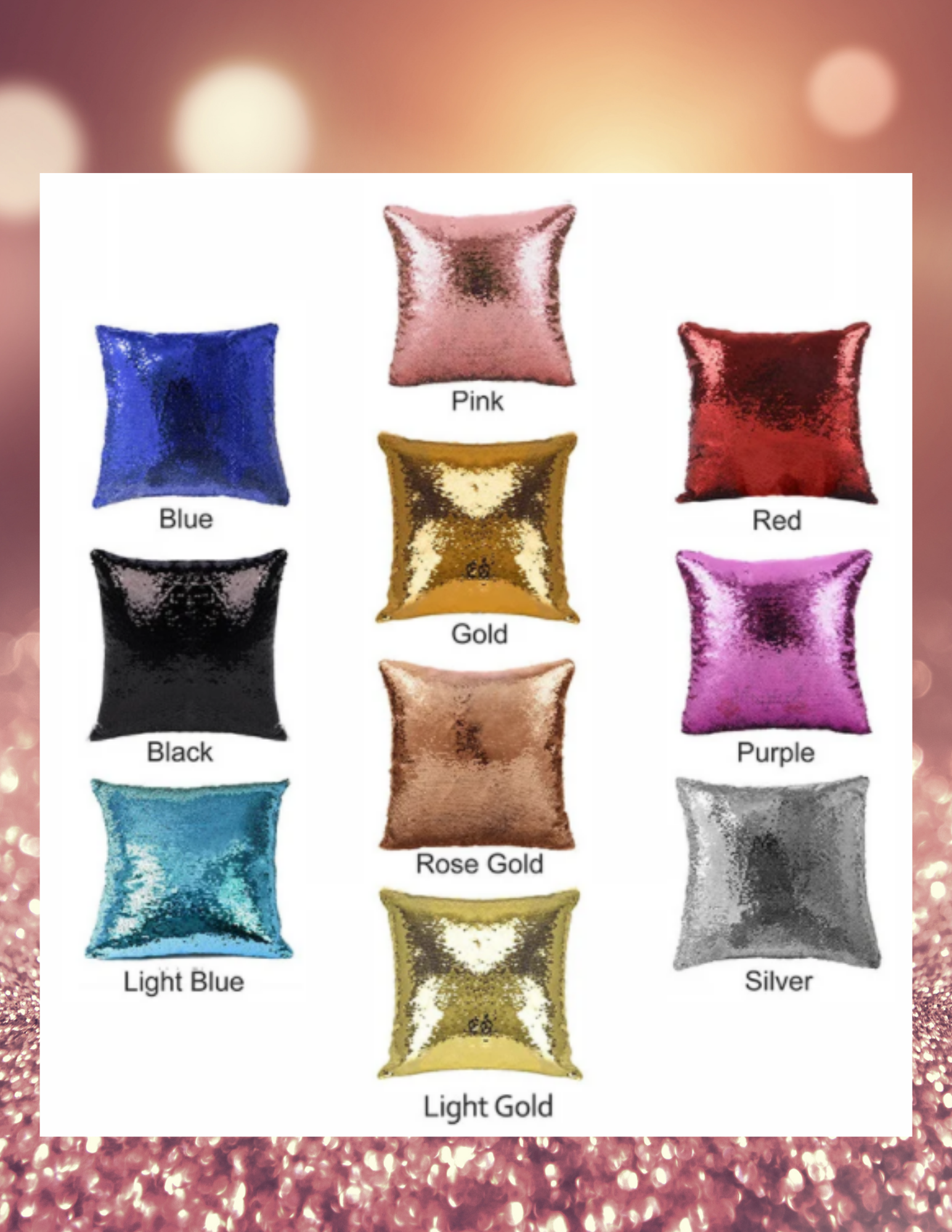 Blue discount sequin pillow